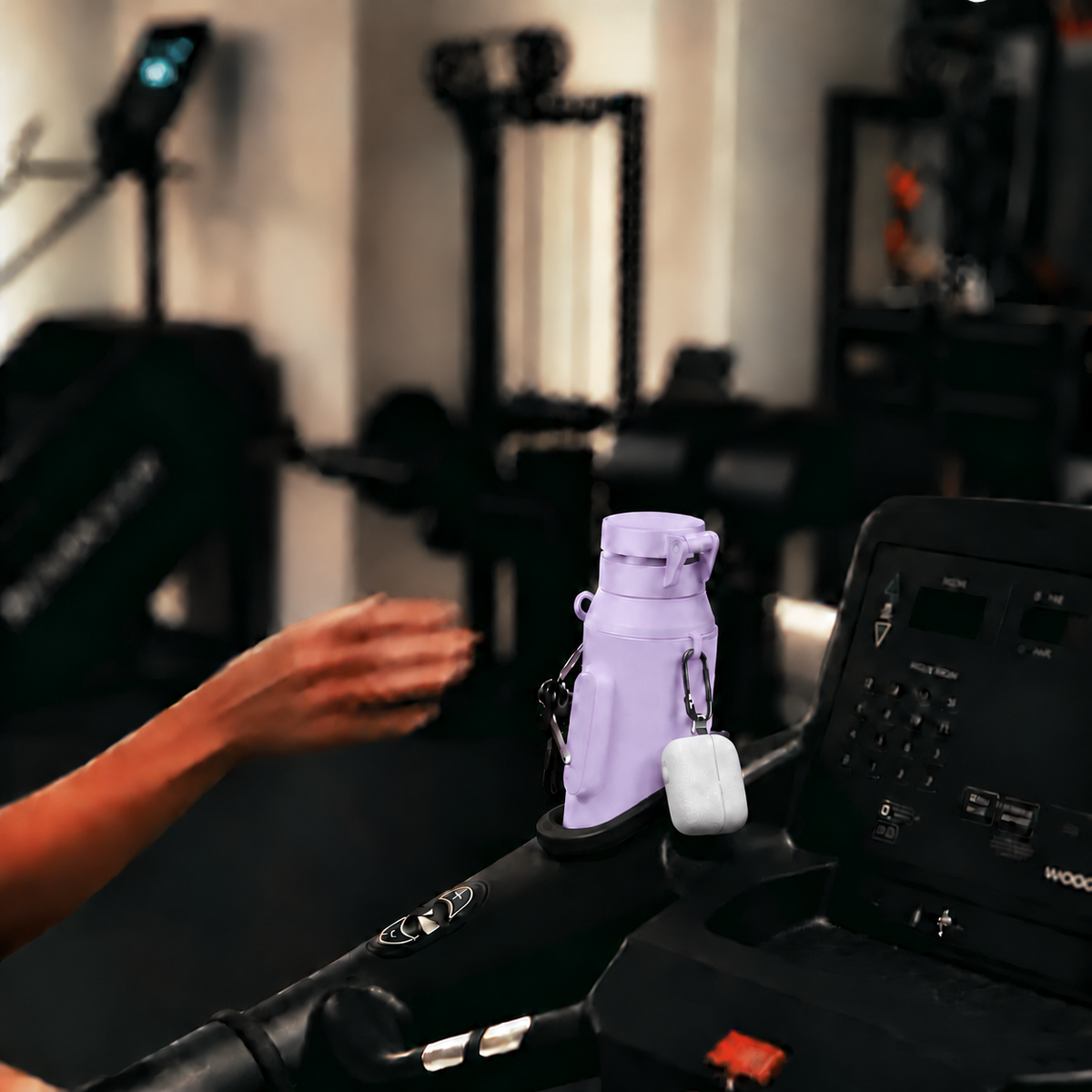 Gym-Flasche mit magnetischer Handyhalterung