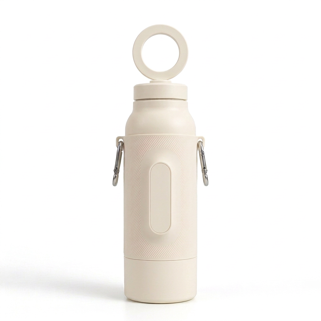 Gym-Flasche in Cremeweiß, Vorderansicht