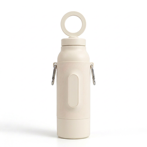 Gym-Flasche in Cremeweiß, Vorderansicht
