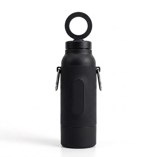 Gym-Flasche in Schwarz, Vorderansicht