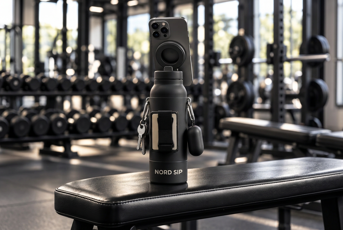Gym-Flasche in Schwarz